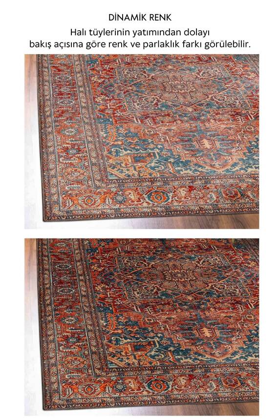 Artloop Fuga Yumuşak Dokulu Çok Renkli Vintage Desenli Halı KA 41 - 5