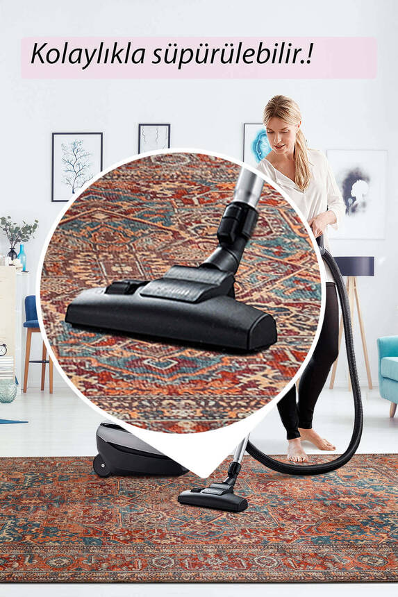 Artloop Fuga Yumuşak Dokulu Çok Renkli Vintage Desenli Halı KA 41 - 7