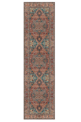 Artloop Fuga Yumuşak Dokulu Çok Renkli Vintage Desenli Halı KA 41 - 6