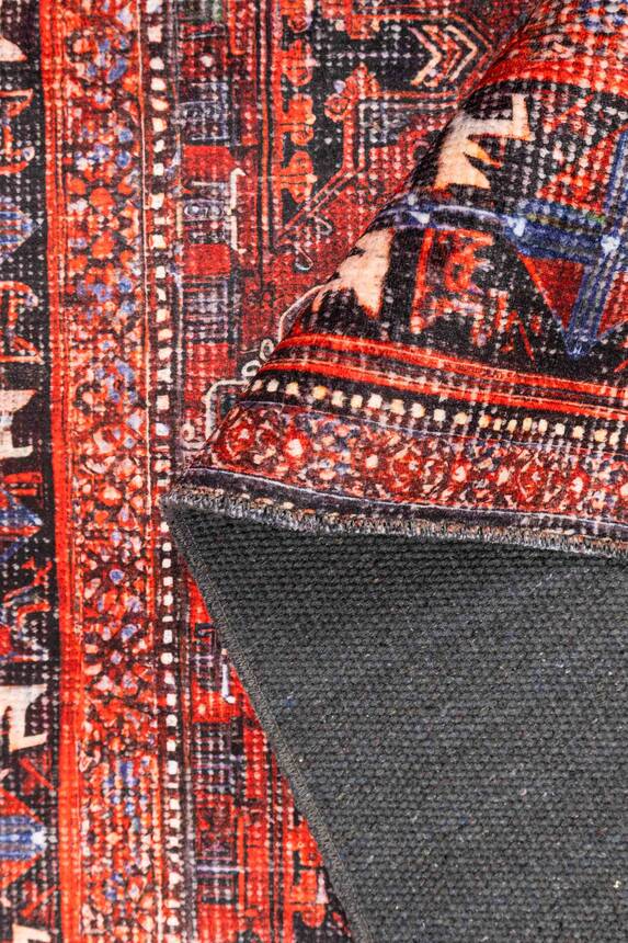 Artloop Fuga Yumuşak Dokulu Kırmızı Vintage Desenli Halı KA 45 - 3