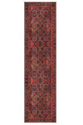 Artloop Fuga Yumuşak Dokulu Kırmızı Vintage Desenli Halı KA 45 - 6