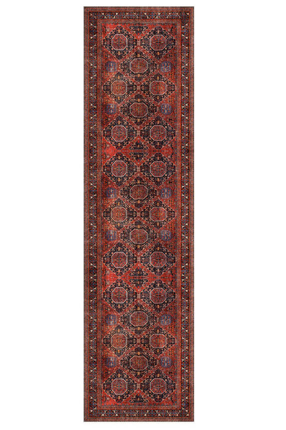 Artloop Fuga Yumuşak Dokulu Kırmızı Vintage Desenli Halı KA 45 - 6