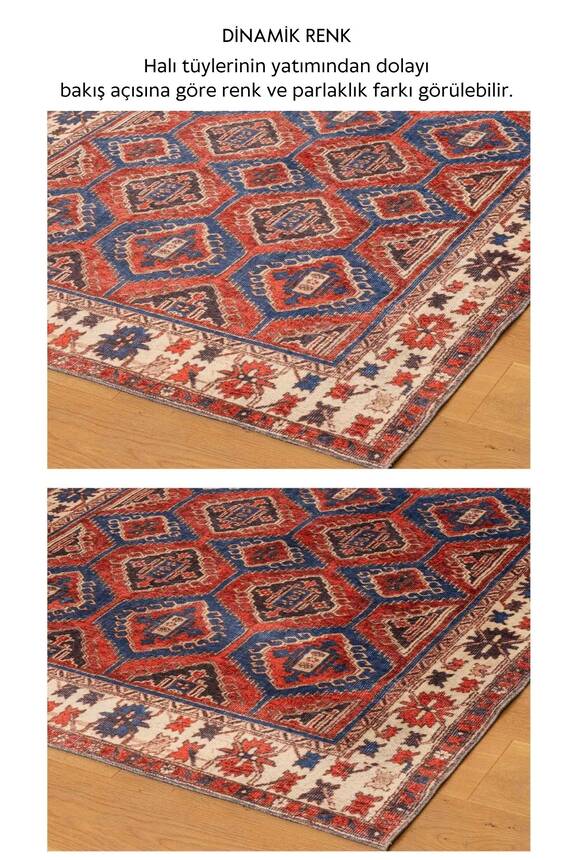 Artloop Fuga Yumuşak Dokulu Çok Renkli Vintage Desenli Halı KA 46 - 5