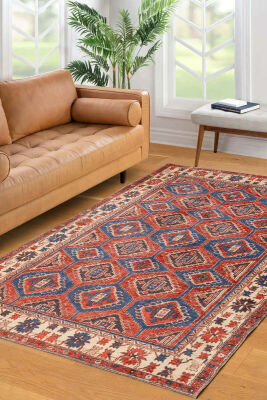 Artloop Fuga Yumuşak Dokulu Çok Renkli Vintage Desenli Halı KA 46 - 1