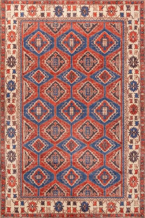 Artloop Fuga Yumuşak Dokulu Çok Renkli Vintage Desenli Halı KA 46 - 2