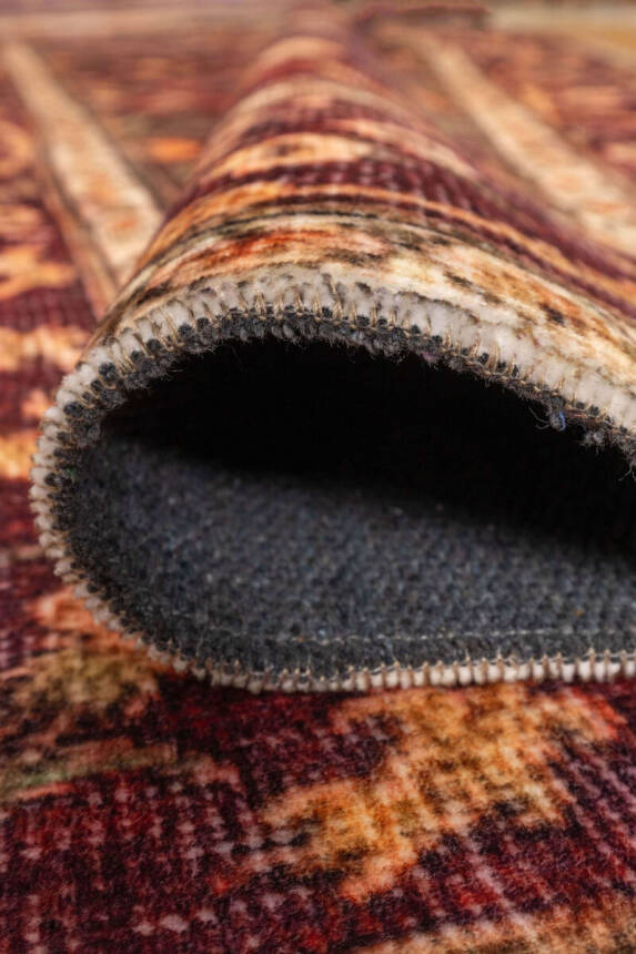 Artloop Fuga Yumuşak Dokulu Bordo Vintage Desenli Halı KA 48 - 4