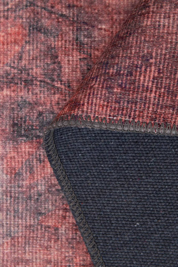 Fusion Modern Dokuma Taban Dekoratif Gri / Bordo Halı AL 422 - 3