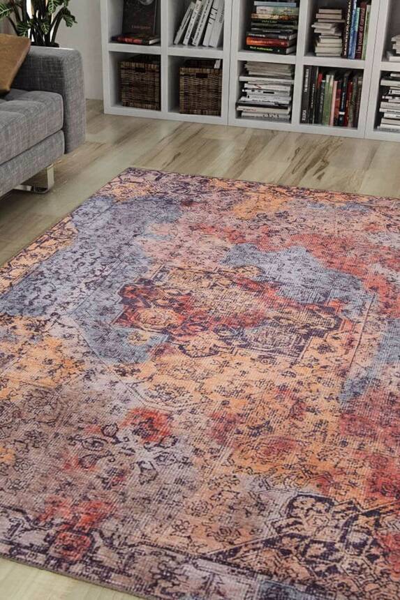 Fusion Modern Dokuma Taban Dekoratif Sarı Halı AL 115 - 1
