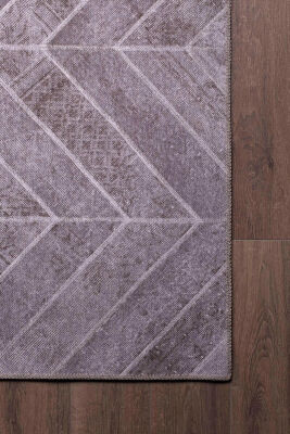 Jazz Patchwork Desenli Dokuma Taban Dekoratif Kahverengi Halı AL 50 - 2