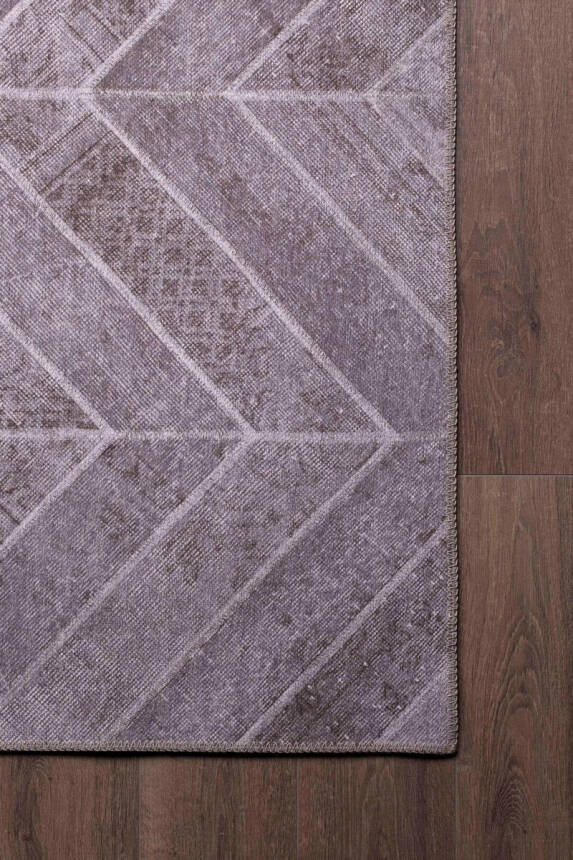 Jazz Patchwork Desenli Dokuma Taban Dekoratif Kahverengi Halı AL 50 - 2