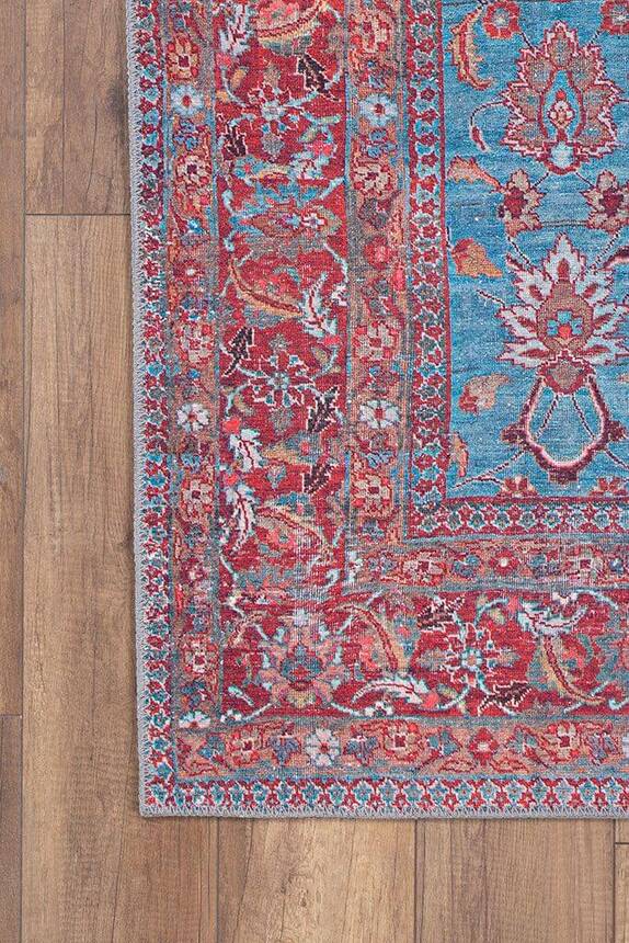 Blues Vintage Desenli Dokuma Taban Dekoratif Renkli Halı AL 170 - 2