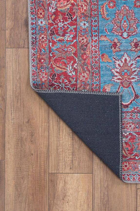 Blues Vintage Desenli Dokuma Taban Dekoratif Renkli Halı AL 170 - 4