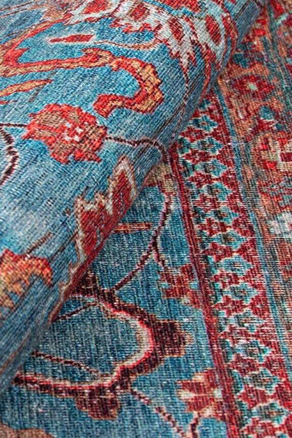Blues Vintage Desenli Dokuma Taban Dekoratif Renkli Halı AL 170 - 5