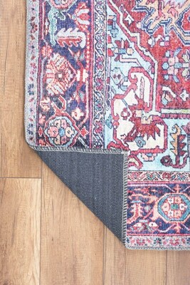 Blues Vintage Desenli Dokuma Taban Dekoratif Bordo Halı AL 352 - 4