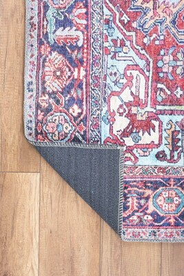 Blues Vintage Desenli Dokuma Taban Dekoratif Bordo Halı AL 352 - 5