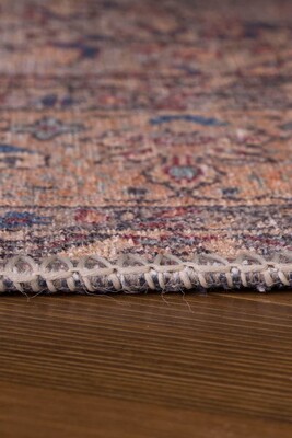 Blues Vintage Desenli Dokuma Taban Dekoratif Kahverengi Halı AL 25 - 7