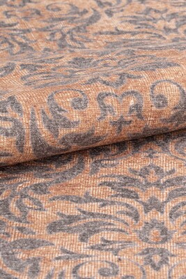 Blues Vintage Desenli Dokuma Taban Dekoratif Kahverengi Halı AL 318 - 5