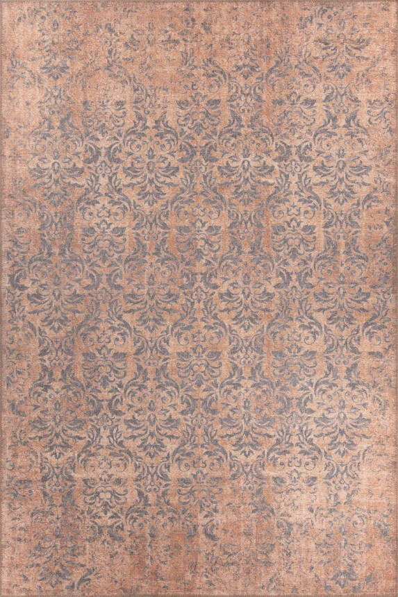 Blues Vintage Desenli Dokuma Taban Dekoratif Kahverengi Halı AL 318 - 1