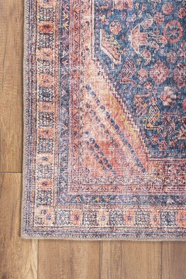 Blues Vintage Desenli Dokuma Taban Dekoratif Renkli Halı AL 366 - 3