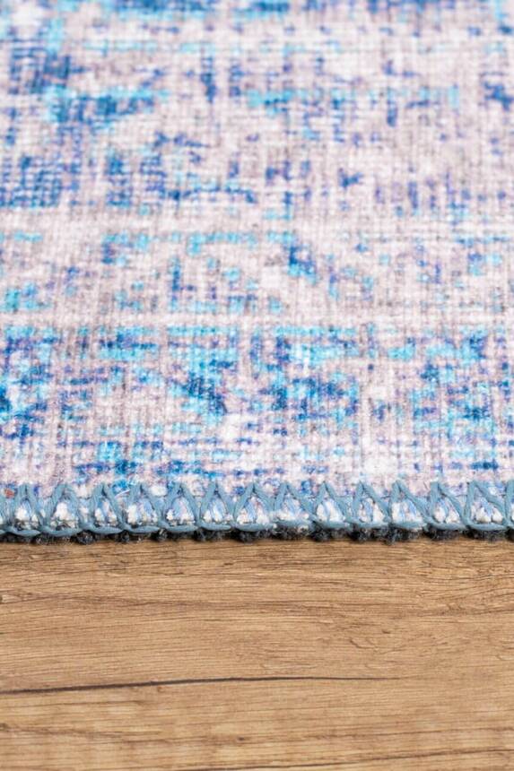 Blues Vintage Desenli Dokuma Taban Dekoratif Mavi Halı AL 270 - 6