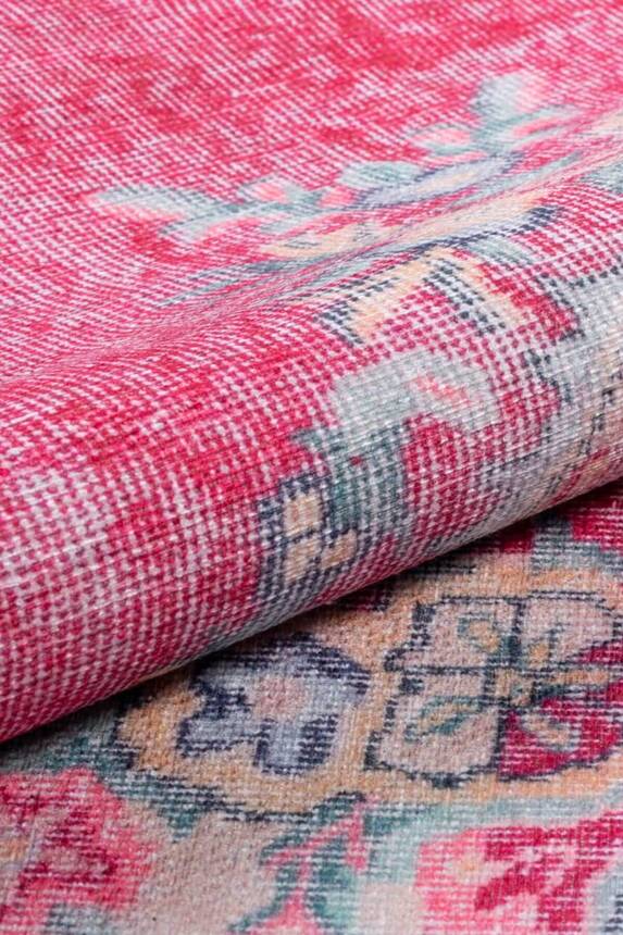 Blues Vintage Desenli Dokuma Taban Dekoratif Pembe Halı AL 250 - 5