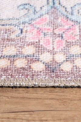 Blues Vintage Desenli Dokuma Taban Dekoratif Pembe Halı AL 250 - 6