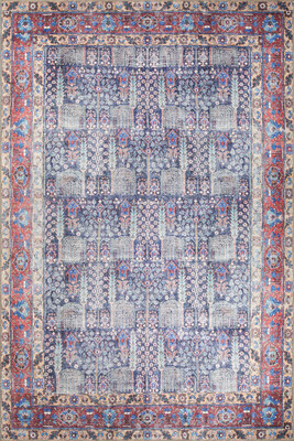 Blues Vintage Desenli Dokuma Taban Dekoratif Renkli Halı AL 341 - 1