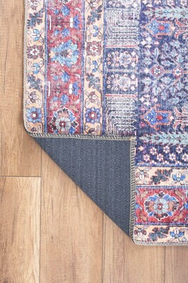 Blues Vintage Desenli Dokuma Taban Dekoratif Renkli Halı AL 341 - 4