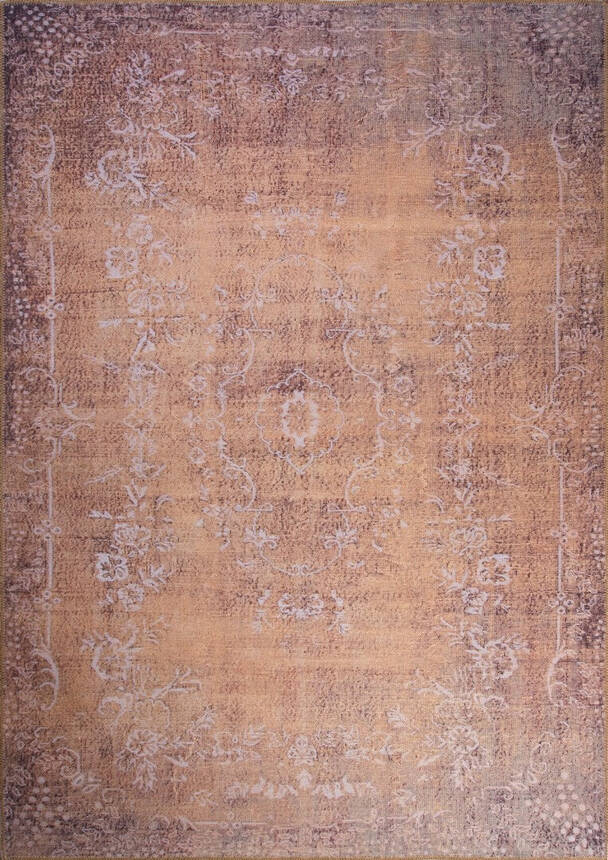 Blues Vintage Desenli Dokuma Taban Dekoratif Sarı Halı AL 130 - 1