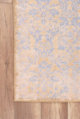 Blues Vintage Desenli Dokuma Taban Dekoratif Sarı Halı AL 319 - 2