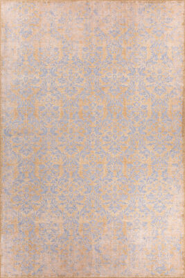 Blues Vintage Desenli Dokuma Taban Dekoratif Sarı Halı AL 319 - 1