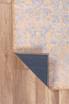 Blues Vintage Desenli Dokuma Taban Dekoratif Sarı Halı AL 319 - 4