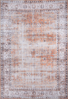 Blues Vintage Desenli Dokuma Taban Dekoratif Turuncu Halı AL 159 - 1