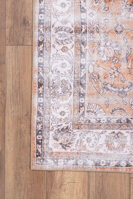 Blues Vintage Desenli Dokuma Taban Dekoratif Turuncu Halı AL 159 - 2