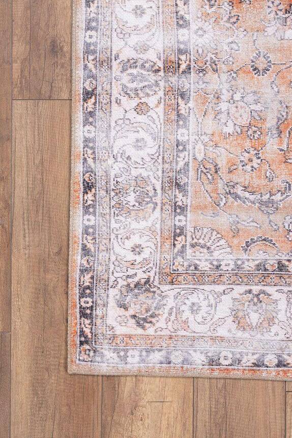 Blues Vintage Desenli Dokuma Taban Dekoratif Turuncu Halı AL 159 - 2