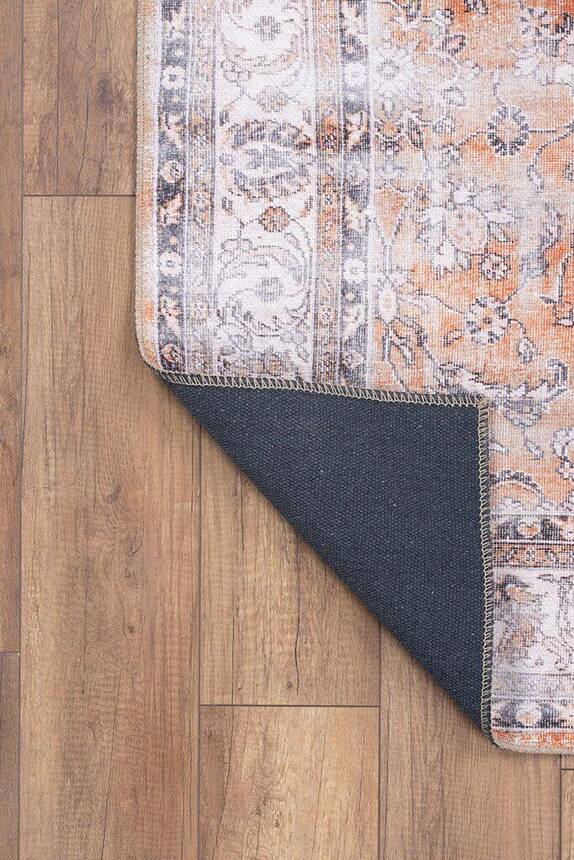 Blues Vintage Desenli Dokuma Taban Dekoratif Turuncu Halı AL 159 - 4