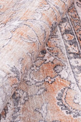 Blues Vintage Desenli Dokuma Taban Dekoratif Turuncu Halı AL 159 - 5