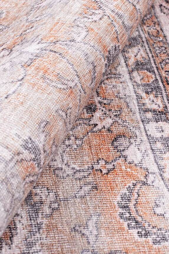 Blues Vintage Desenli Dokuma Taban Dekoratif Turuncu Halı AL 159 - 5