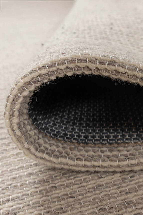 Artloop Wool Yün Dokuma Yandan Saçaklı Bej Halı 160x230 YD 05 - 6