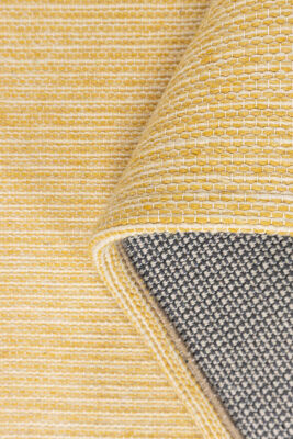Artloop Wool Sarı Doğal Yün Dokuma Yandan Saçaklı Halı 160x230 YD 06 - 5