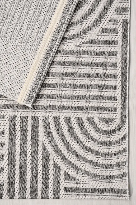 Dize Gri Beyaz Kaydırmaz Taban, Robot Süpürgeye Uyumlu Kolay Temizlenebilir Mutfak, Koridor Halısı RP 87 - 3