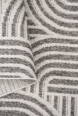 Dize Gri Beyaz Kaydırmaz Taban, Robot Süpürgeye Uyumlu Kolay Temizlenebilir Mutfak, Koridor Halısı RP 87 - 4