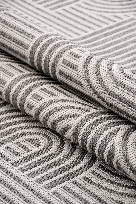 Dize Gri Beyaz Kaydırmaz Taban, Robot Süpürgeye Uyumlu Kolay Temizlenebilir Mutfak, Koridor Halısı RP 87 - 5