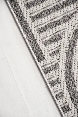 Dize Gri Beyaz Kaydırmaz Taban, Robot Süpürgeye Uyumlu Kolay Temizlenebilir Mutfak, Koridor Halısı RP 87 - 6