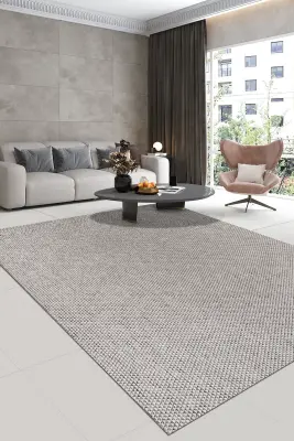 Dize Gri/BeJ Kaydırmaz Taban, Robot Süpürgeye Uyumlu Kolay Temizlenebilir Mutfak, Koridor Halısı RP 89 - 1