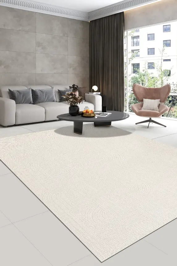 Dize Krem Kaydırmaz Taban, Robot Süpürgeye Uyumlu Kolay Temizlenebilir Mutfak, Koridor Halısı RP 88 - 1