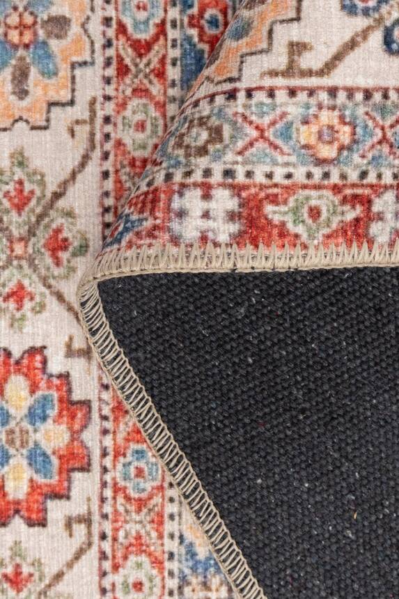 Dorian Mavi Vintage Etnik Klasik Desenli Dokuma Tabanlı Şönil Halı AL 588 - 3