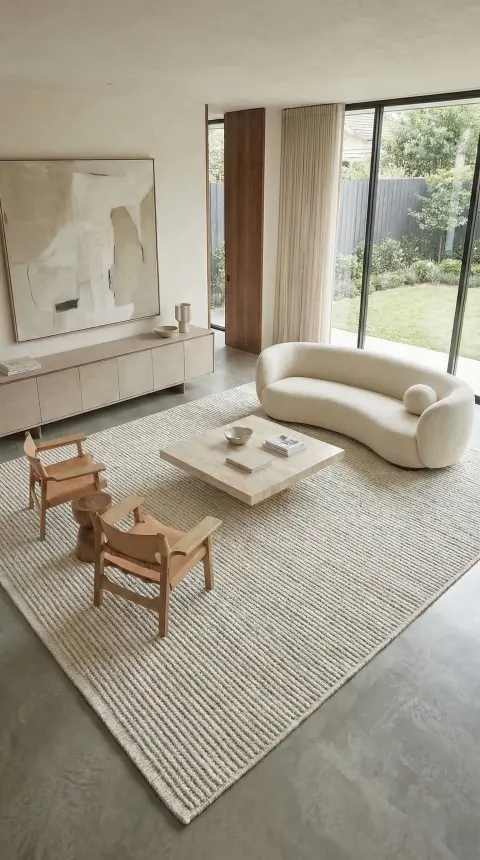 Evo Beyaz Robot Süpürgeye Uyumlu Kolay Temizlenebilir Halı Oturma Odası, Mutfak, Koridor Halısı RP 54 - 5