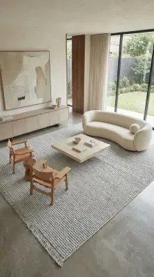 Evo Gri Robot Süpürgeye Uyumlu Kolay Temizlenebilir Halı Oturma Odası, Mutfak, Koridor Halısı RP 55 - 4