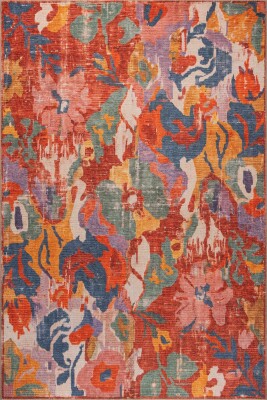 Florart Çok Renkli Floral Çiçek Desenli Modern Dokuma Tabanlı Şönil Halı AL 612 - 2